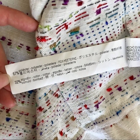 ZARA Shimmer Thread Peplum Blazer Colorful Metallic Size Small - Picture 6 of 6